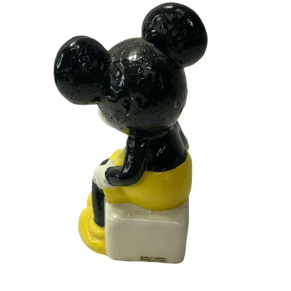 Walt Disney Mickey Mouse with Book Schmid Japan Porcelain Figurine‎ Vtg